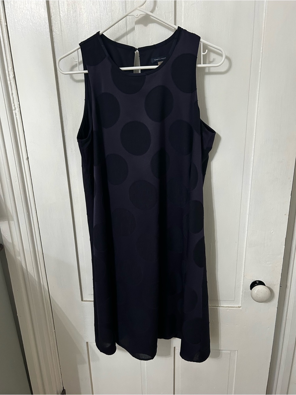 Tommy Hilfiger Navy Polka Dot Sleeveless Mini Dress